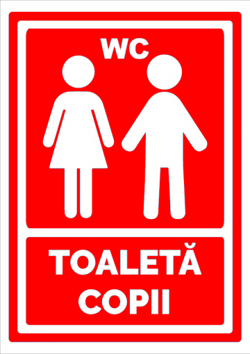Indicator rosu pentru toaleta copii