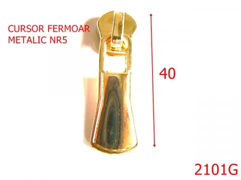 Cursor fermoar metalic nr5 /gold light nr 5 mm gold 2101G