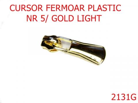 Cursor fermoar plastic nr5/gold light Nr 5 mm gold 2131G