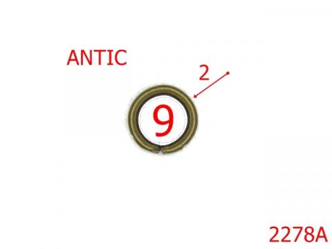 Inel otel 9 mm rotund sarma 2mm/antic 2278A de la Metalo Plast Niculae & Co S.n.c.
