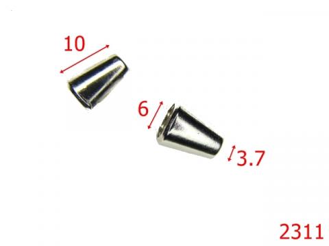 Capete snur zamac/nichel 3.7X6 mm nichel 15A5 4G8 2311