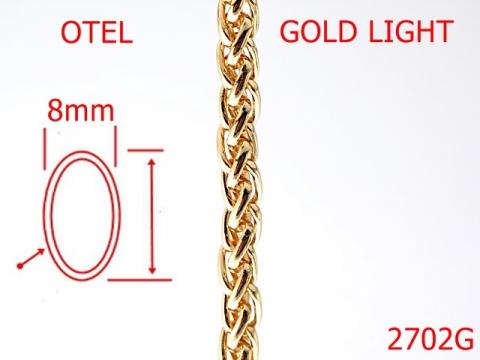 Lant otel 8 mm gold light 7L7 2702G