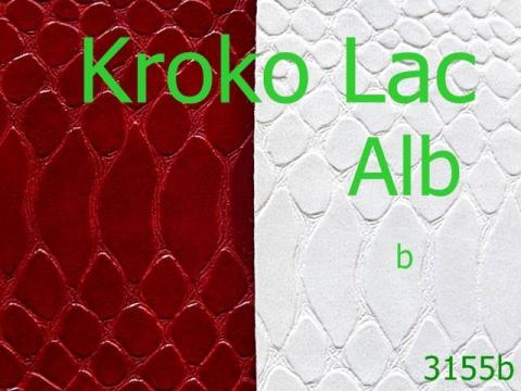 Piele artificiala Kroko Lac 1.4 ML alb 3155b de la Metalo Plast Niculae & Co S.n.c.