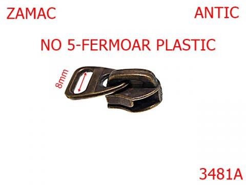 Cursor fermoar no 5/plastic no 5 mm antic 3481A de la Metalo Plast Niculae & Co S.n.c.