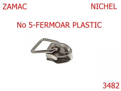 Cursor fermoar no 5/plastic no 5 mm nichel 3482