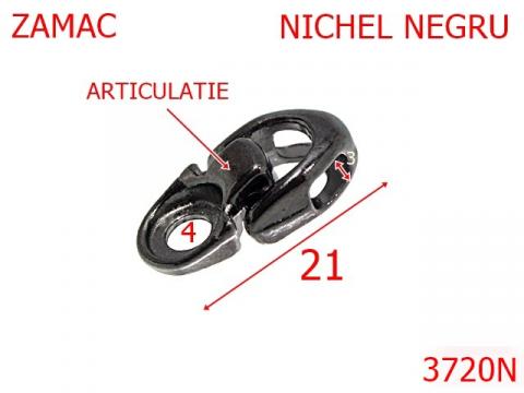 Carlig bocanc cu articulatie 7 mm nichel 3720N de la Metalo Plast Niculae & Co S.n.c.