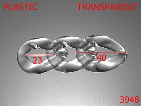 Za lant plastic 40 mm transparent 3948