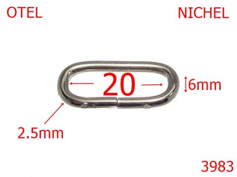 Inel oval 20 mm 2.5 nichel 3I5 3983