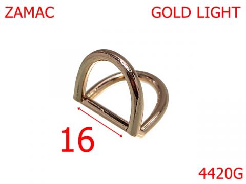 Inel dublu sustinator pentru genti 16 mm Zamac Gold 4420G de la Metalo Plast Niculae & Co S.n.c.