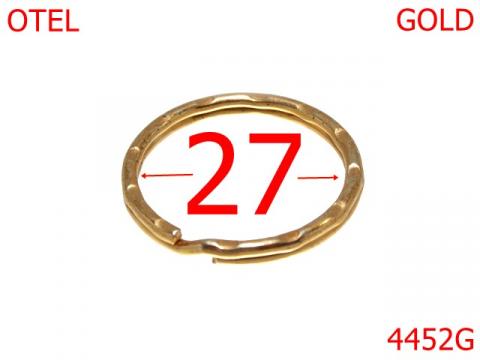 Inel spiralat pentru breloc 27 mm otel gold 4452G