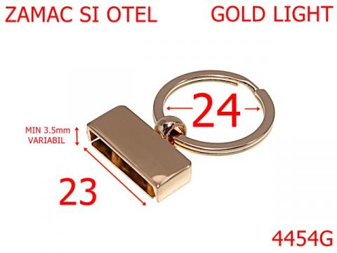 Montura si inel breloc 23 mm zamac gold light 4454G de la Metalo Plast Niculae & Co S.n.c.