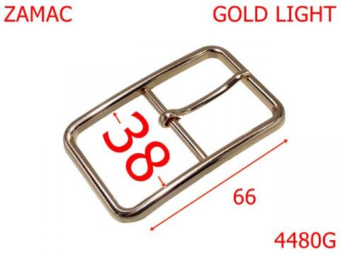 Catarama dreptunghiulara poseta 38 mm zamac gold 4480G