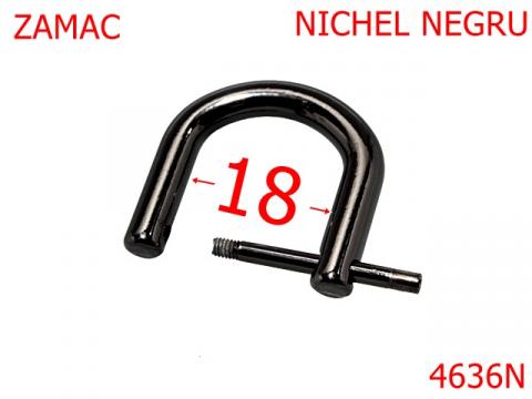 Inel D 18 mm zamac nichel negru 2B8 4636N de la Metalo Plast Niculae & Co S.n.c.