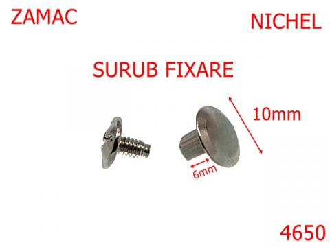 Surub fixare cap 10mm 6 mm zamac nichel 4650 de la Metalo Plast Niculae & Co S.n.c.