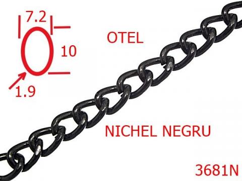 Lant otel poseta 7.2 mm 1.9 nichel negru 14H7 3681N de la Metalo Plast Niculae & Co S.n.c.