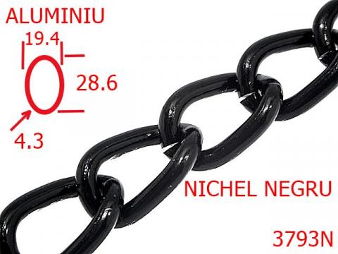 Lant aluminiu 19.4 mm 4.3 nichel negru 13J18/13J17 3793N de la Metalo Plast Niculae & Co S.n.c.