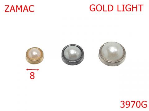 Perla montura metal 8 mm gold 3970G de la Metalo Plast Niculae & Co S.n.c.