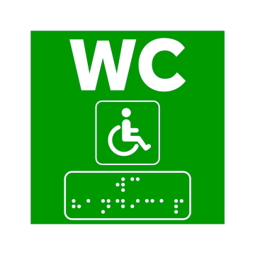 Semne braille pentru wc persoane cu handicap verde