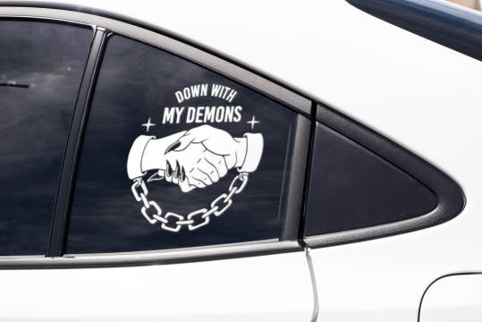 Sticker auto - Down with my demons de la Elvis Fit Enterprises Srl