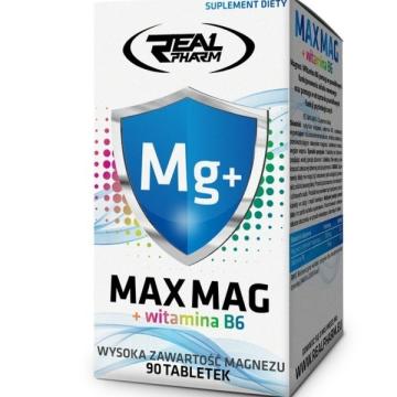 Supliment alimentar Real Pharm, Max Mag + B6 - 90 tablete de la Krill Oil Impex Srl