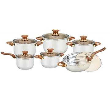 Set oale 12 piese din inox cu capac din sticla, Grunberg de la Startreduceri Exclusive Online Srl - Magazin Online Pentru C