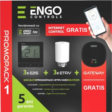 Kit termostat Promopack 1 Engo cu 3 ETRV de la Poltherm System Srl