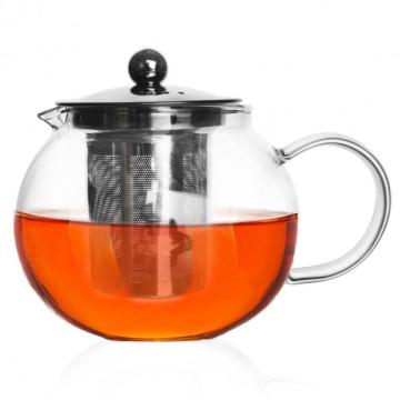 Infuzor ceai sticla borosilicata cu sita fina 0,8 litri