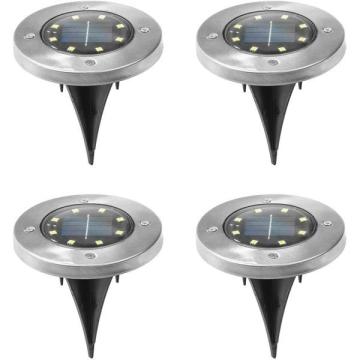 Set 4 Lampi solare cu 8 LED-uri in forma de disk Disk Lights