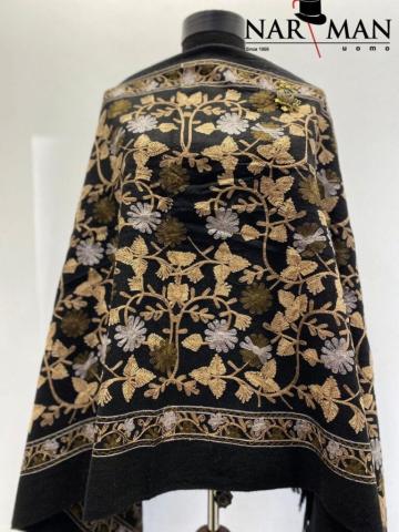 Sal brodat elegant din casmir si lana SLC08 de la Narman - Tuxedo