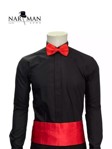 Set brau + papion rosu - BPR03 de la Narman - Tuxedo