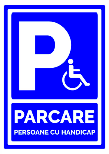 Indicator pentru parcare persoane cu handicap