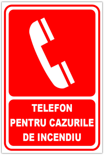 Indicator telefon pentru cazurile de incendiu de la Prevenirea Pentru Siguranta Ta G.I. Srl