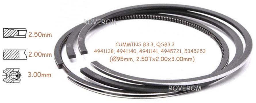 Segmenti piston Cummins B3.3, QSB3.3, 95mm de la Roverom Srl