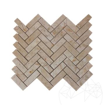 Mozaic marmura Crema Royal Chevron polisat 2.3 x 7.5 cm de la Piatraonline Romania