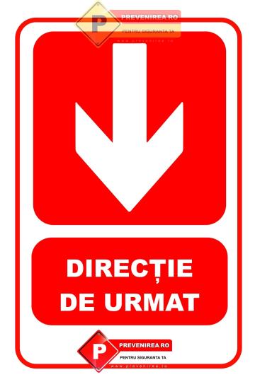 Indicatoare pentru directie de urmat in jos de la Prevenirea Pentru Siguranta Ta G.I. Srl