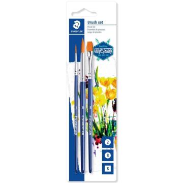 Pensule pictura din lemn 16cm Staedtler - set 3 buc. de la Gemsale Srl