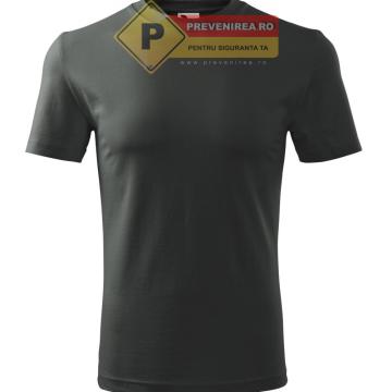 Tricou gri clasic de barbat de la Prevenirea Pentru Siguranta Ta G.I. Srl