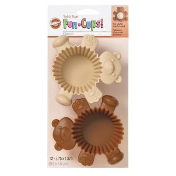 Set forme din silicon Teddy Bear pentru briose, 12 buc