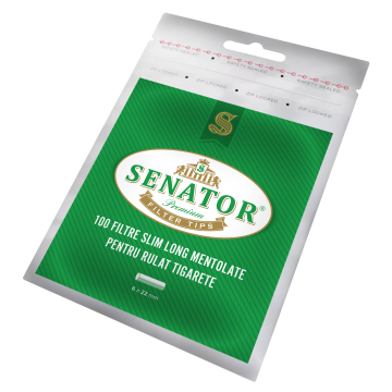 Filtre rulat Senator - 6 mm Slim Long Menthol (100) de la DVD Master Srl