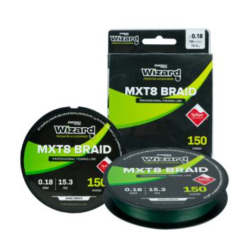 Fir textil Wizard MTX8 Braid Dark Green, 150m de la Pescar Expert