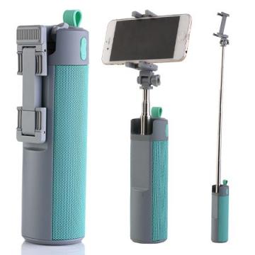 Boxa portabila 3in1 cu selfie stick si powerbank gri/turcoaz de la Sil Electric Srl