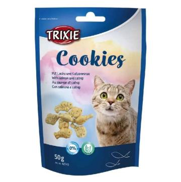 Fursecuri Trixie cu somon si catnip pentru pisici, 50 g