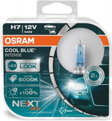 Set becuri Osram H7 Cool Blue Intense Next Gen 55W