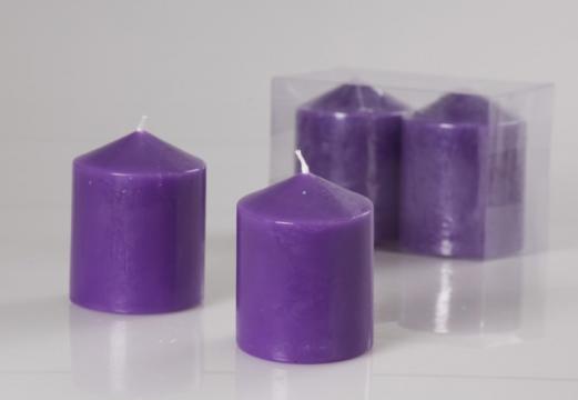 Set 2 lumanari clasice violet 8x6 cm de la Arbloom Srl