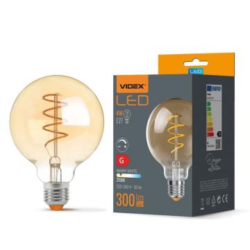 Bec LED filament - Videx - 4W - E27 - G95 - Amber