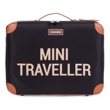 Geamantan Childhome Mini Traveller Kids Suitcase Black Gold