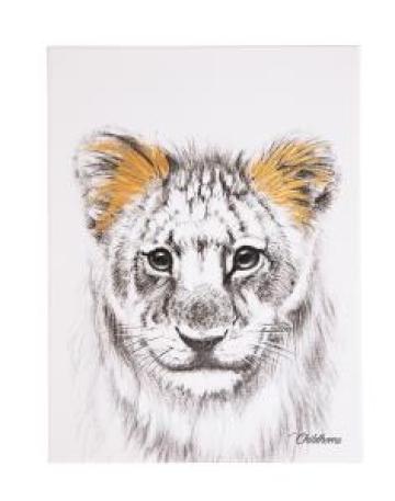 Pictura Childhome - Oil Painting - Lion + Gold - 30x40 cm