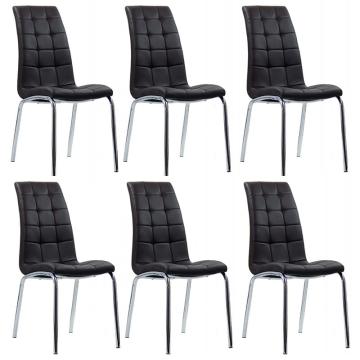 Set 6 scaune de bucatarie cadru metalic cromat