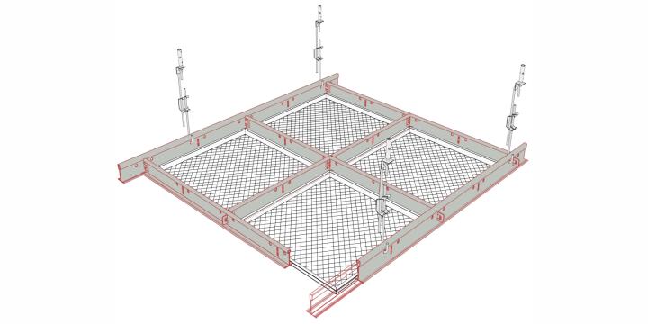 Sistem de tavan casetat metalic Expanded Lay-in Deep
