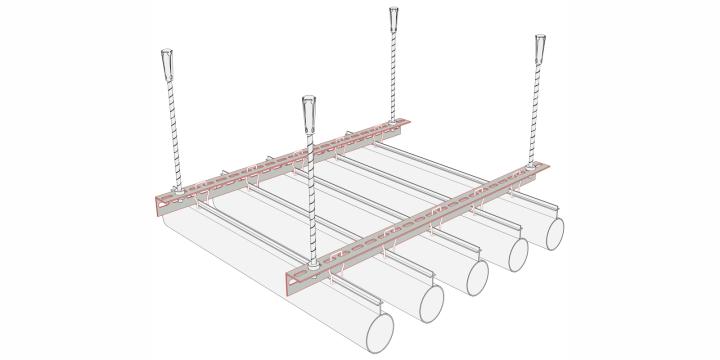 Sistem de tavan metalic Lineer Tubular de la Ideea Plus Srl